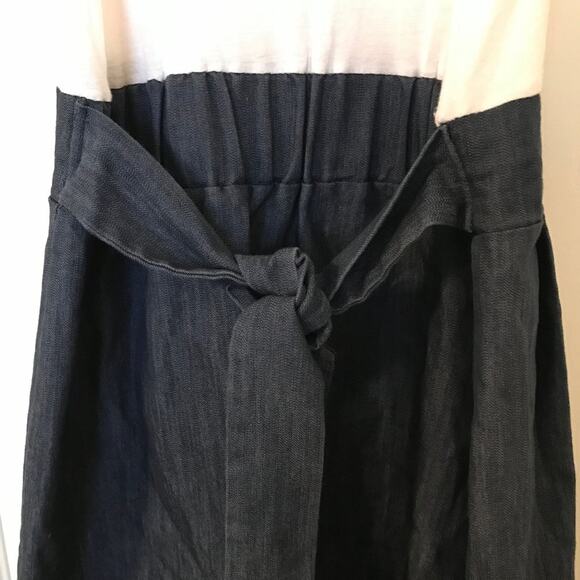 Velvet Torch Sleeveless  Dress Ivory & Light Denim - Picture 5 of 9